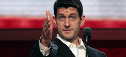 Paul Ryan delivering his acceptance speech at the Republican National Convention. (photo: AP)