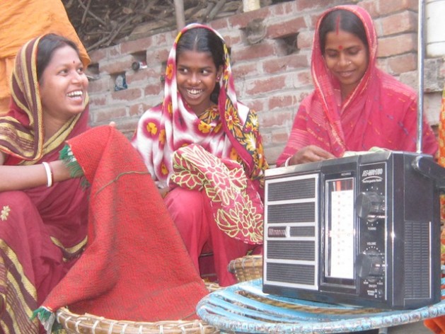 Radio Mahananda, a local station, helps farming communities in Bangladesh to share research and best practices on crop production. Credit: Naimul Haq/IPS